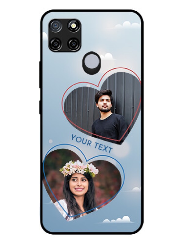 Custom Realme C12 Custom Glass Mobile Case  - Blue Color Couple Design 