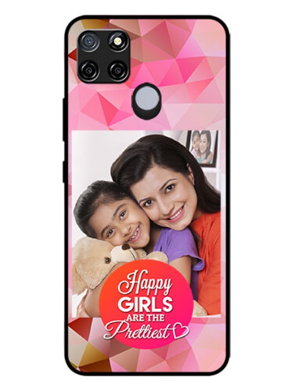 Custom Realme C12 Photo Printing on Glass Case  - Abstract Triangle Design