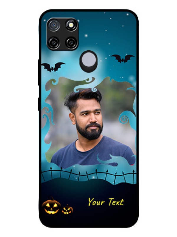 Custom Realme C12 Custom Glass Phone Case  - Halloween frame design