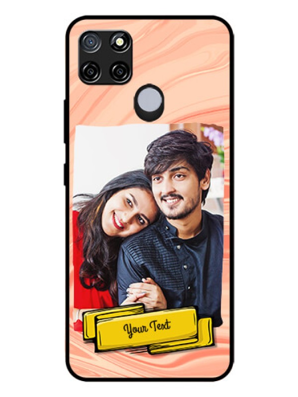 Custom Realme C12 Personalized Glass Phone Case  - Marble Texture Design