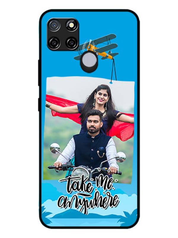 Custom Realme C12 Custom Glass Mobile Case  - Traveller Design 