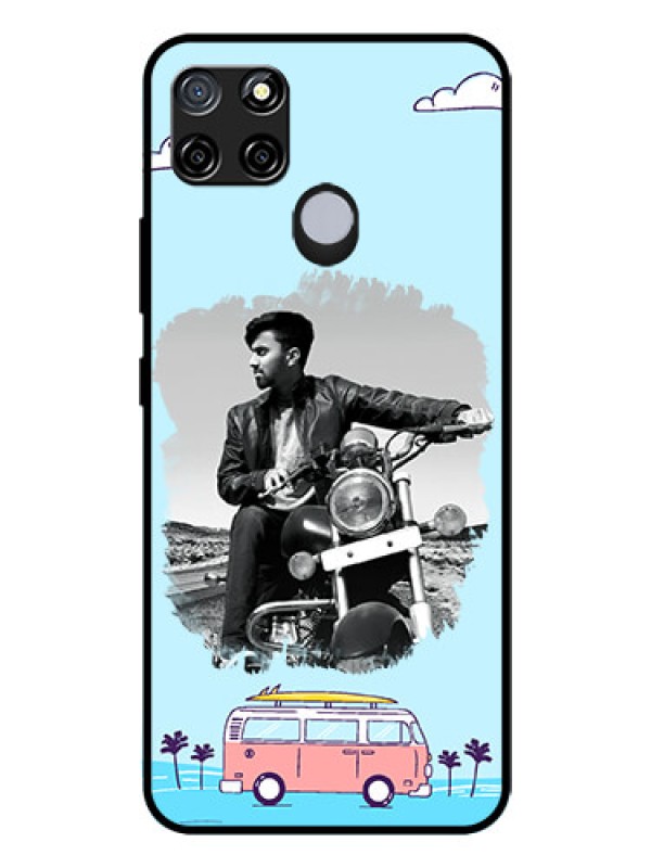 Custom Realme C12 Photo Printing on Glass Case  - Travel & Adventure Design