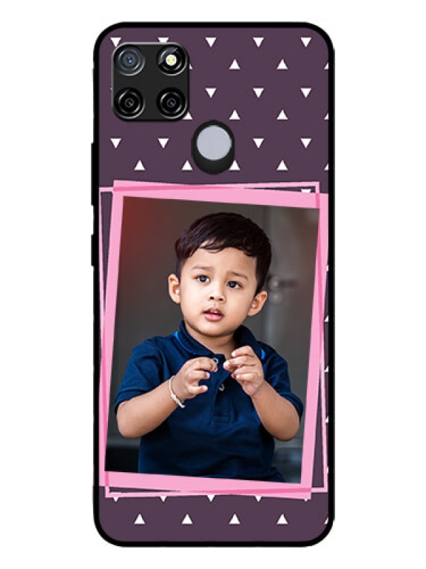 Custom Realme C12 Custom Glass Mobile Case  - Triangle Pattern Dotted Design