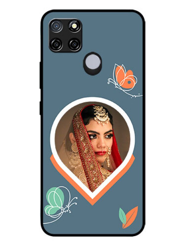 Custom Realme C12 Custom Glass Mobile Case - Droplet Butterflies Design