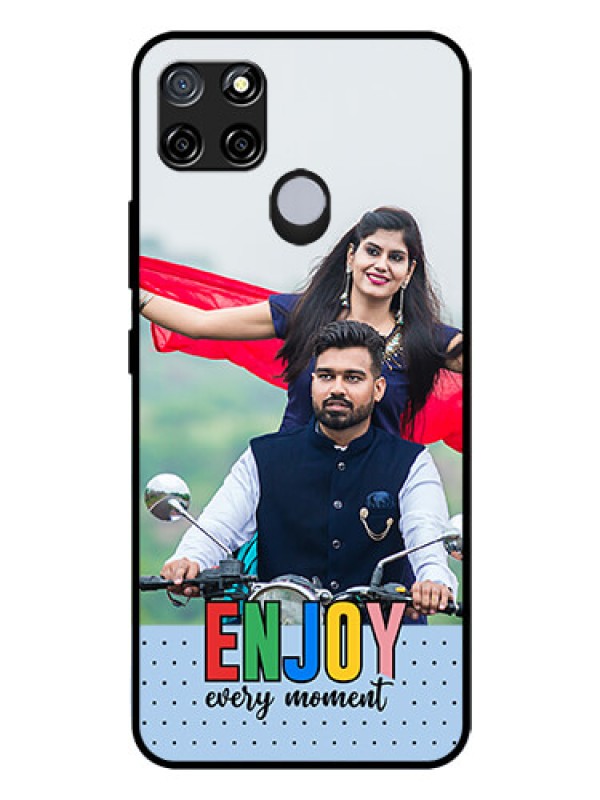 Custom Realme C12 Photo Printing on Glass Case - Enjoy Every Moment Design