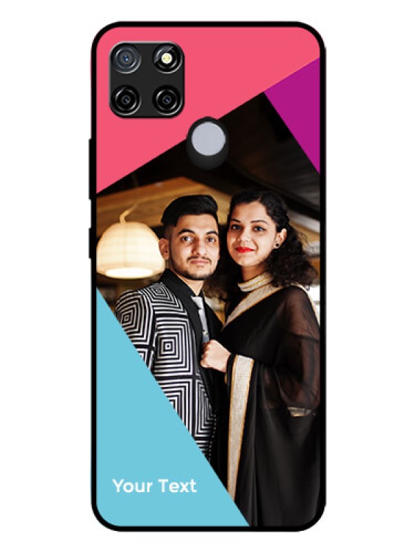 Custom Realme C12 Custom Glass Mobile Case - Stacked Triple colour Design