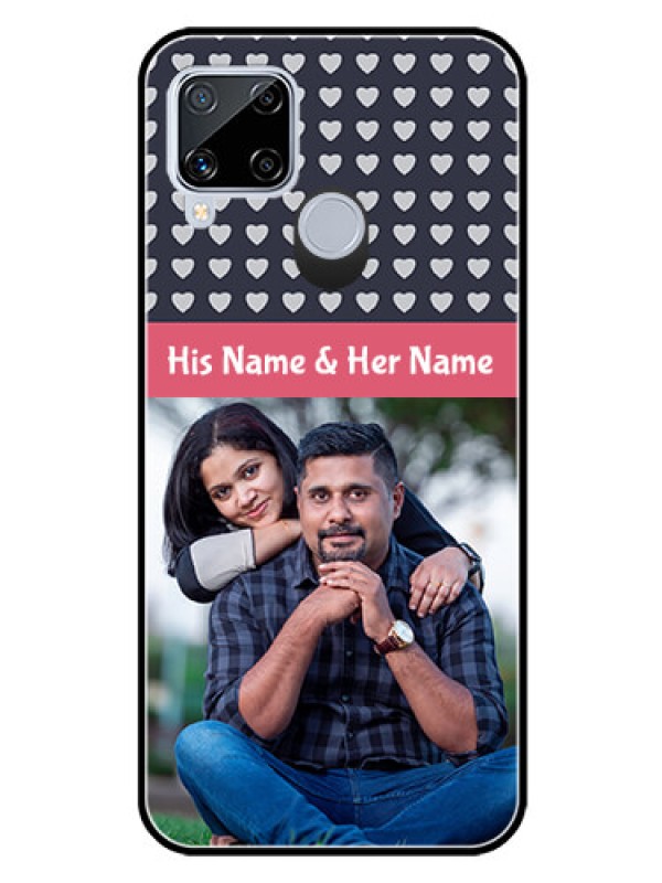 Custom Realme C15 Custom Glass Mobile Case  - Love Symbols Design