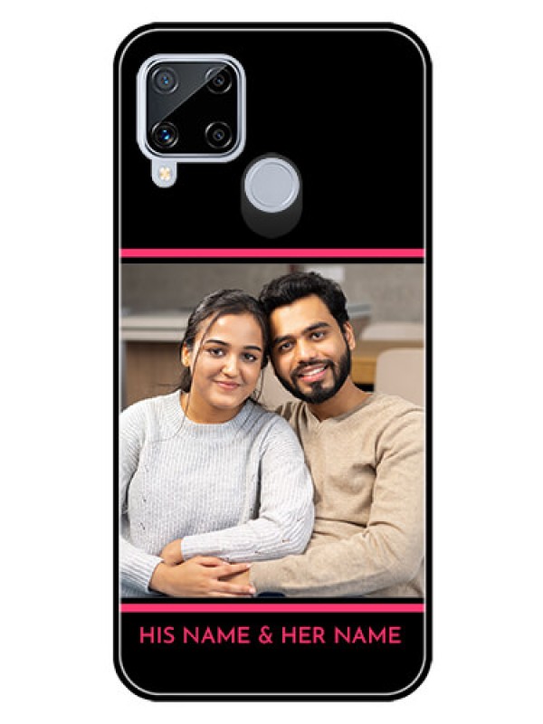 Custom Realme C15 Custom Glass Mobile Case  - with Add Text Design