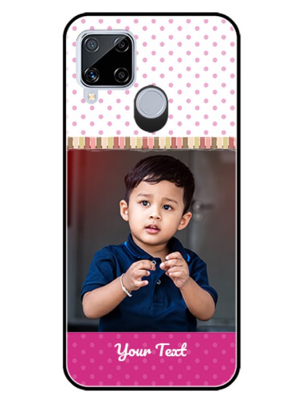 Custom Realme C15 Photo Printing on Glass Case  - Cute Girls Cover Design