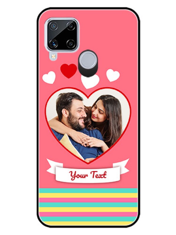 Custom Realme C15 Photo Printing on Glass Case  - Love Doodle Design