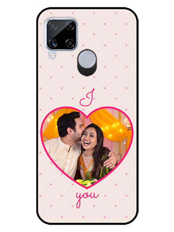 Custom Realme C15 Custom Glass Mobile Case  - Heart Shape Design