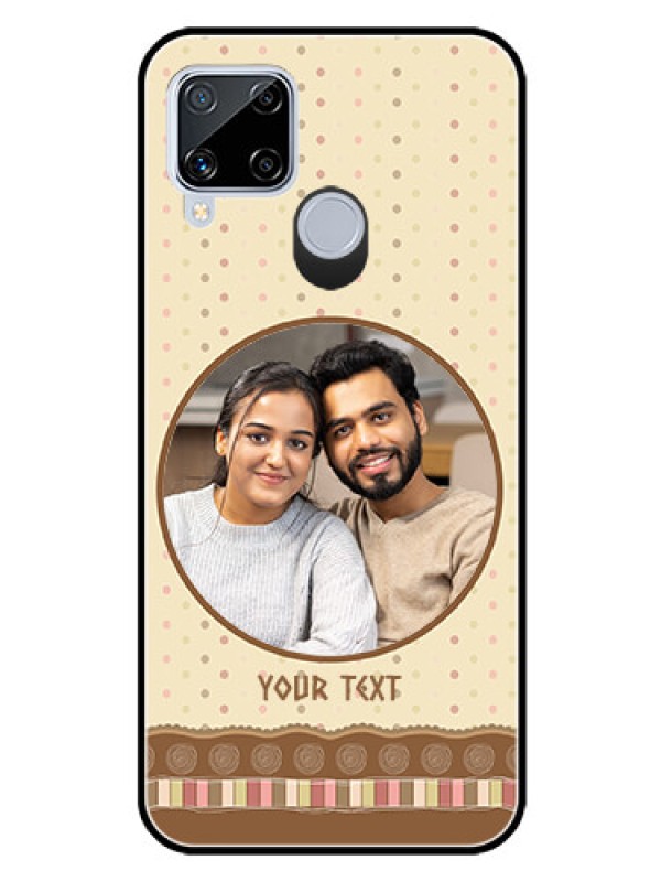 Custom Realme C15 Custom Glass Mobile Case  - Brown Dotted Mobile Case Design