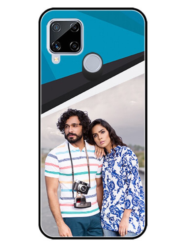 Custom Realme C15 Photo Printing on Glass Case  - Simple Pattern Photo Upload Design