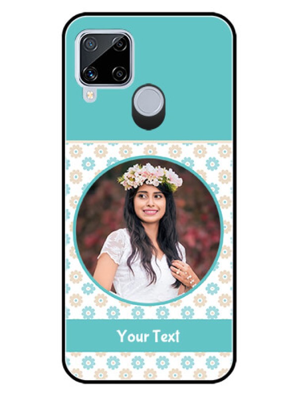 Custom Realme C15 Custom Glass Mobile Case  - Beautiful Flowers Design