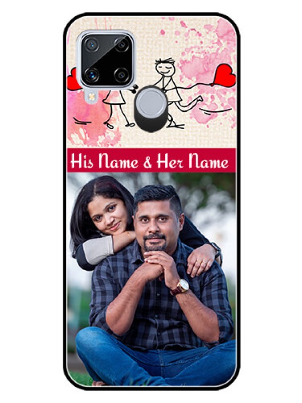 Custom Realme C15 Photo Printing on Glass Case  - You and Me Case Design