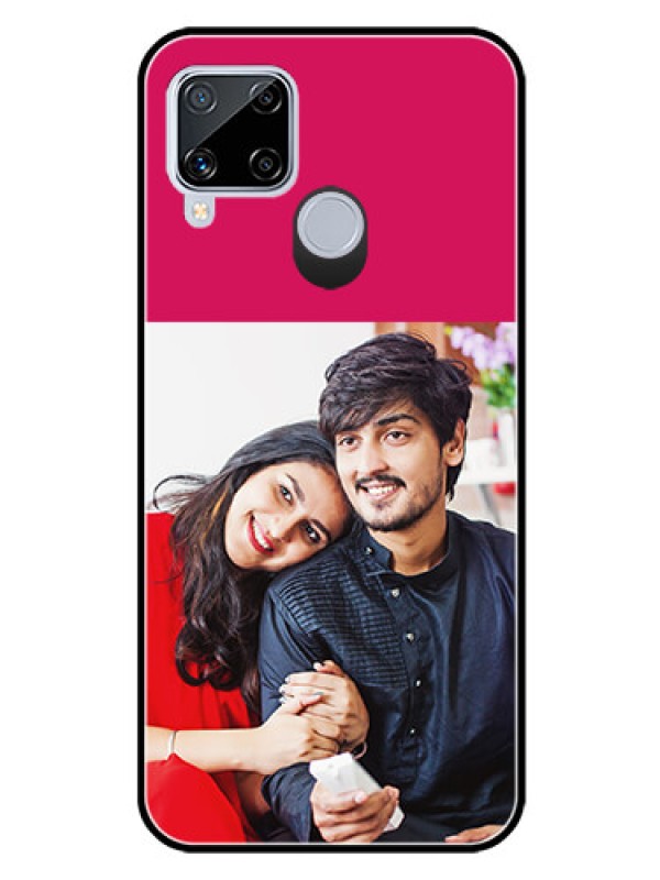 Custom Realme C15 Custom Glass Mobile Case  - Anniversary Cover Design