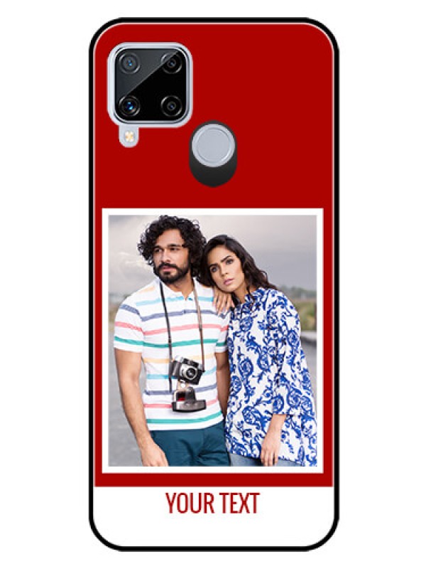 Custom Realme C15 Personalized Glass Phone Case  - Simple Red Color Design