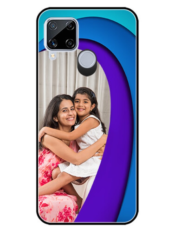 Custom Realme C15 Photo Printing on Glass Case  - Simple Pattern Design