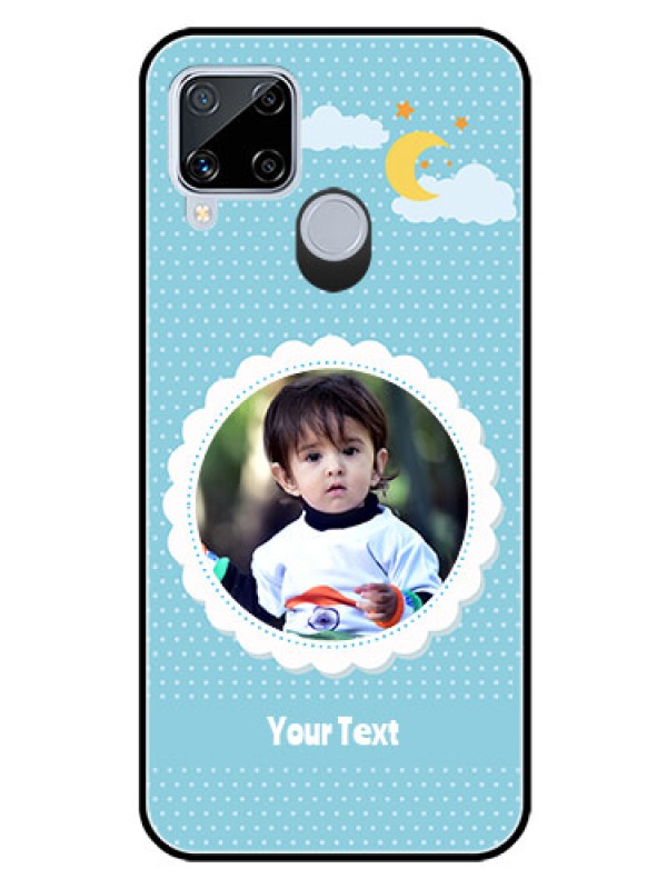Custom Realme C15 Personalised Glass Phone Case  - Violet Pattern Design