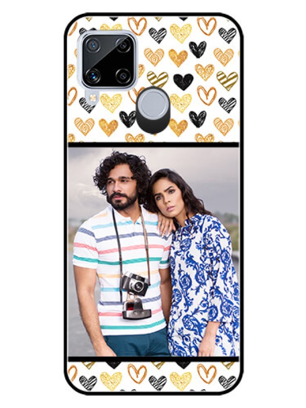 Custom Realme C15 Photo Printing on Glass Case  - Love Symbol Design