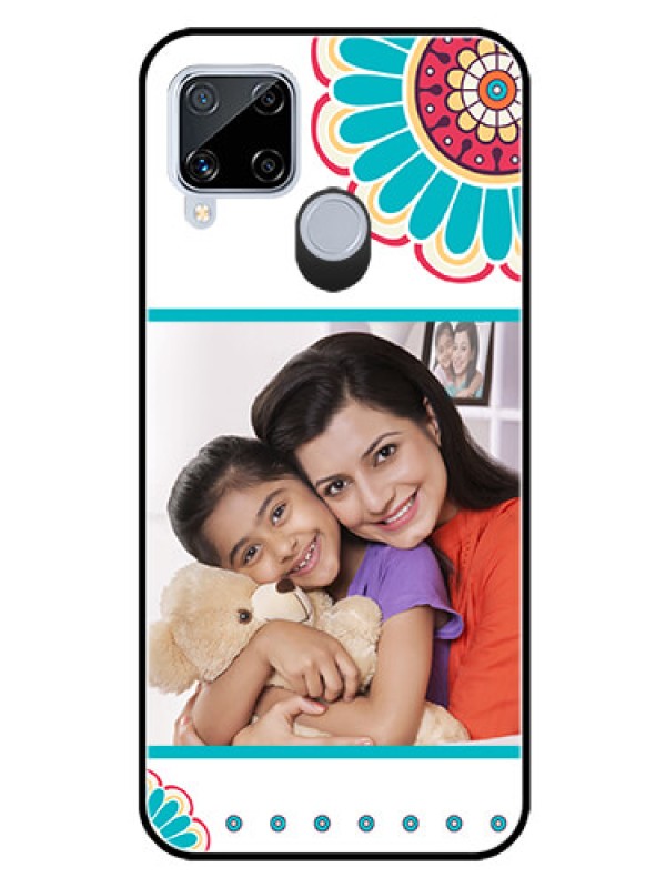 Custom Realme C15 Custom Glass Phone Case  - Flower Design
