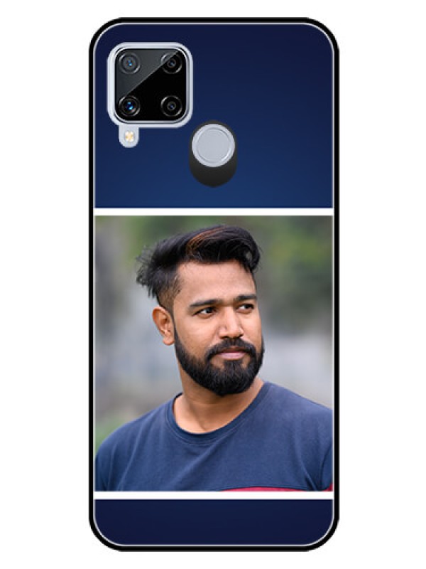 Custom Realme C15 Personalized Glass Phone Case  - Simple Royal Blue Design