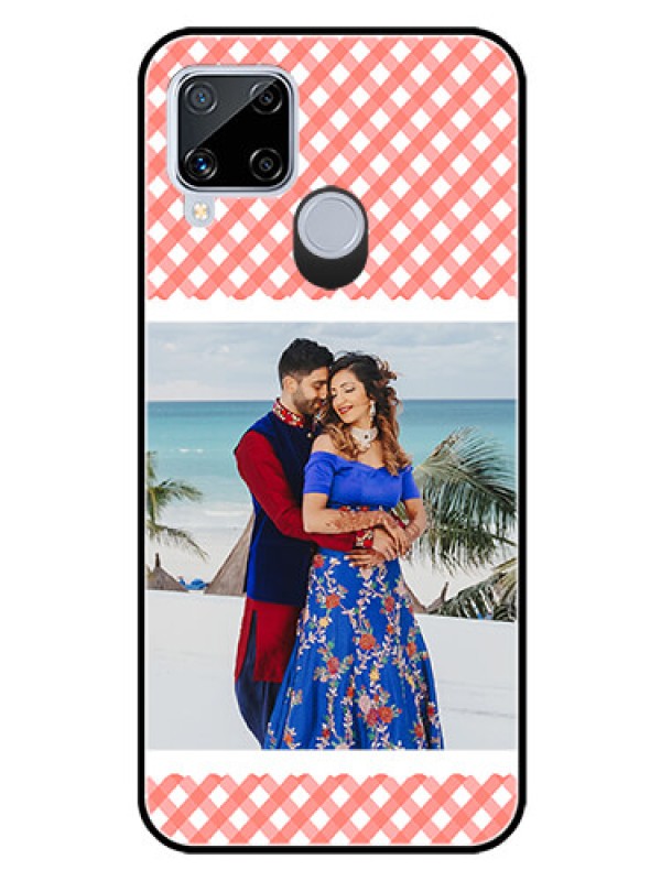 Custom Realme C15 Personalized Glass Phone Case  - Pink Pattern Design