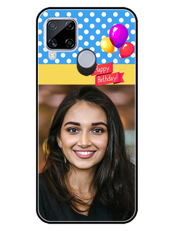 Custom Realme C15 Custom Glass Mobile Case  - Happy Birthday Design