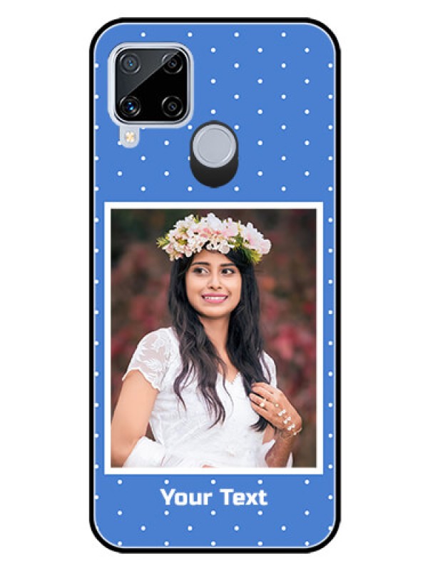 Custom Realme C15 Photo Printing on Glass Case  - Polka dots design