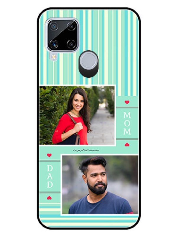 Custom Realme C15 Custom Glass Phone Case  - Mom & Dad Pic Design