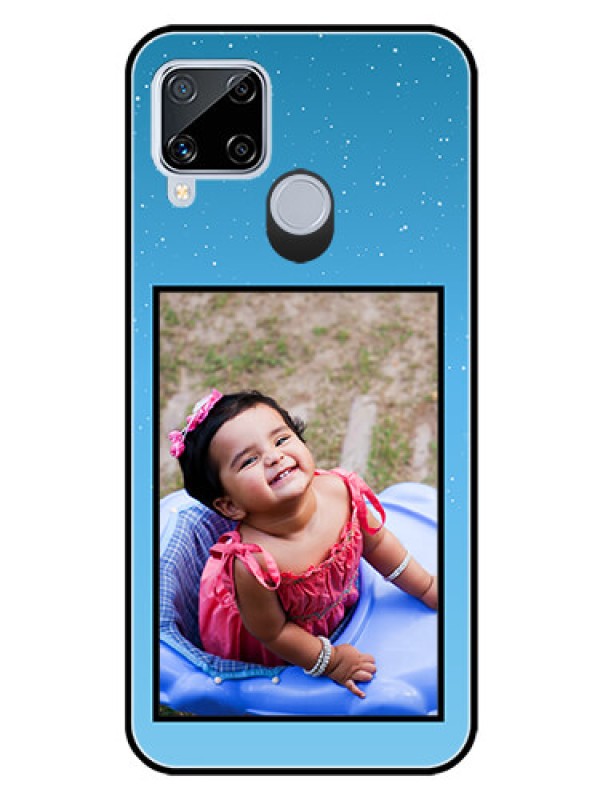 Custom Realme C15 Custom Glass Mobile Case  - Wave Pattern Colorful Design