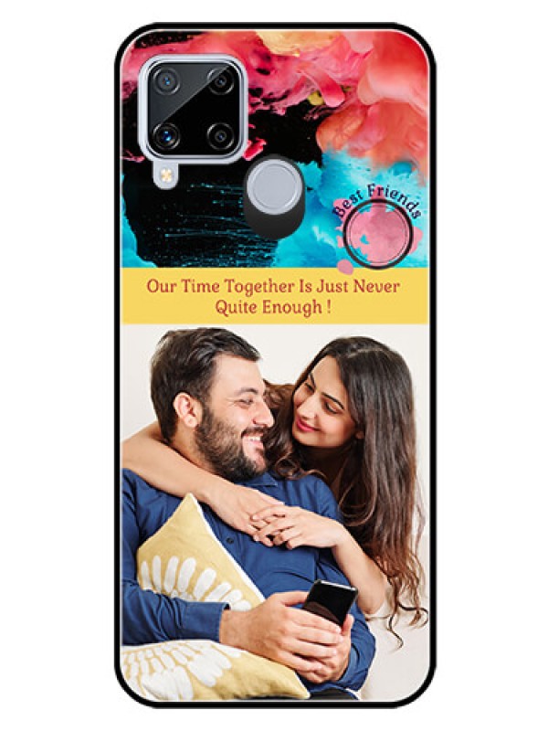 Custom Realme C15 Custom Glass Mobile Case  - Quote with Acrylic Painting Design