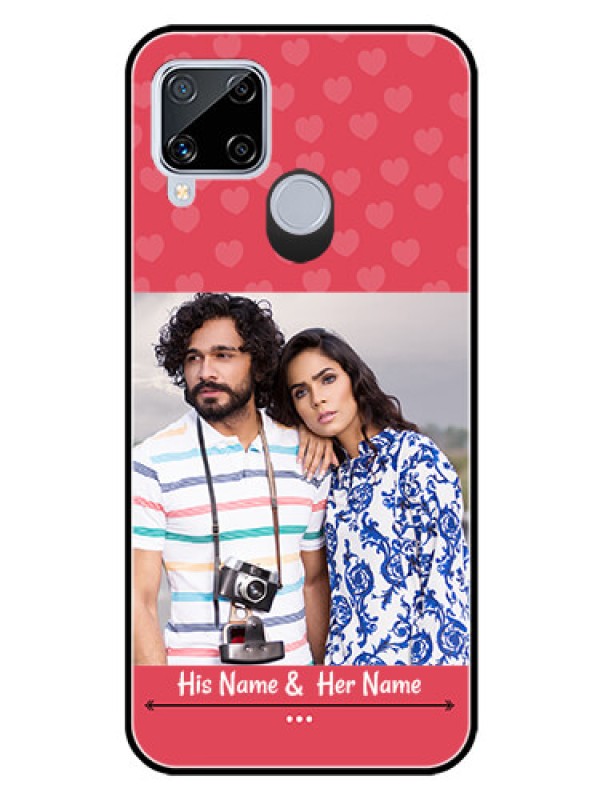 Custom Realme C15 Photo Printing on Glass Case  - Simple Love Design