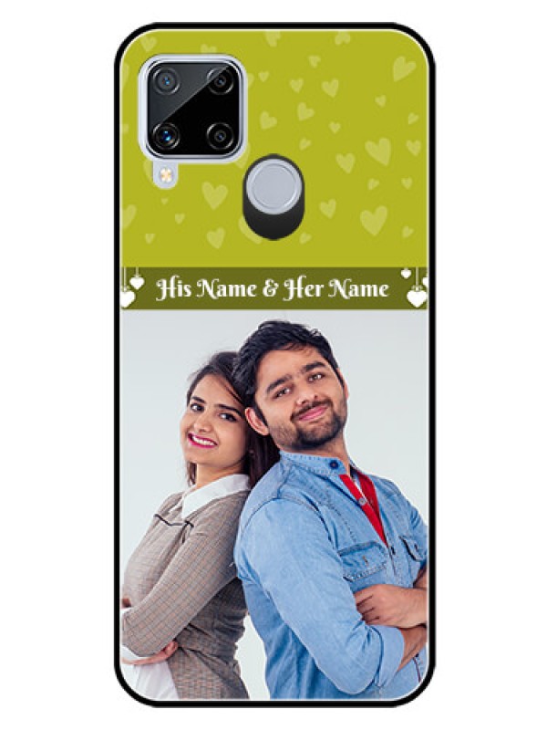 Custom Realme C15 Custom Glass Phone Case  - You & Me Heart Design