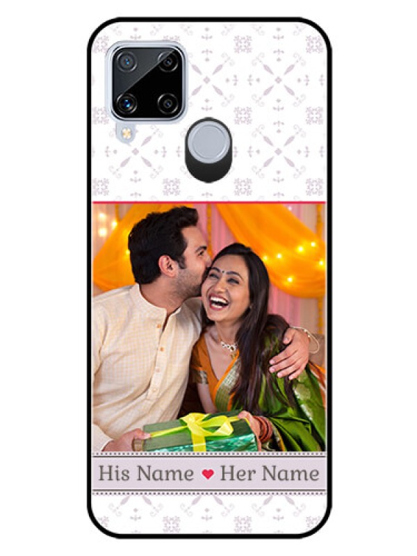 Custom Realme C15 Custom Glass Mobile Case  - with Photo and Ethnic Design