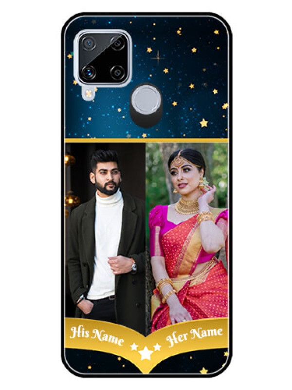 Custom Realme C15 Custom Glass Phone Case  - Galaxy Stars Backdrop Design