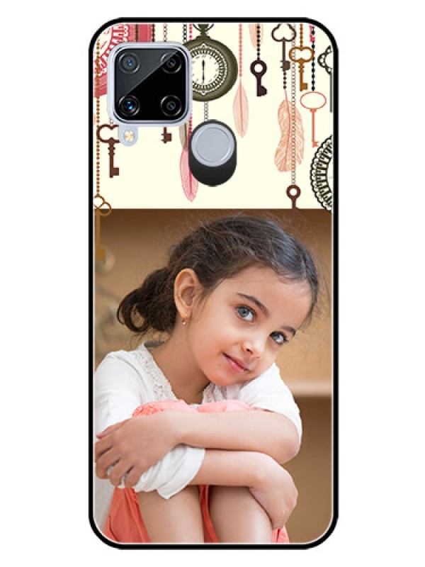 Custom Realme C15 Custom Glass Mobile Case  - Boho Style Design