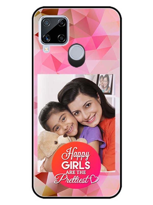 Custom Realme C15 Photo Printing on Glass Case  - Abstract Triangle Design