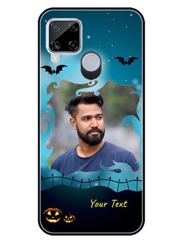 Custom Realme C15 Custom Glass Phone Case  - Halloween frame design