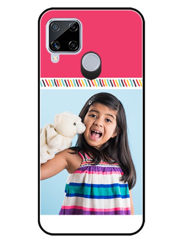 Custom Realme C15 Personalized Glass Phone Case  - Line art design