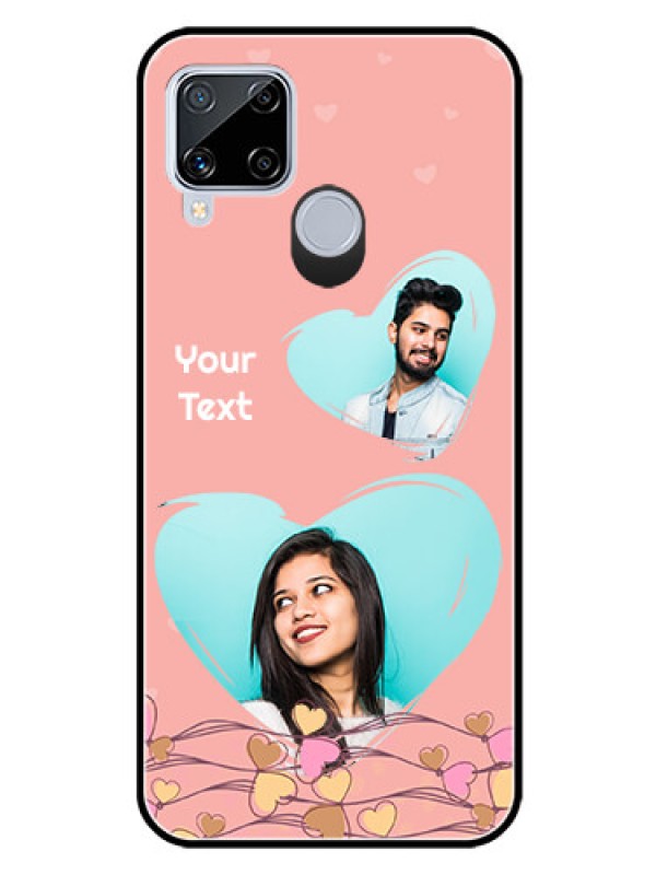 Custom Realme C15 Custom Glass Mobile Case  - Love Doodle Design