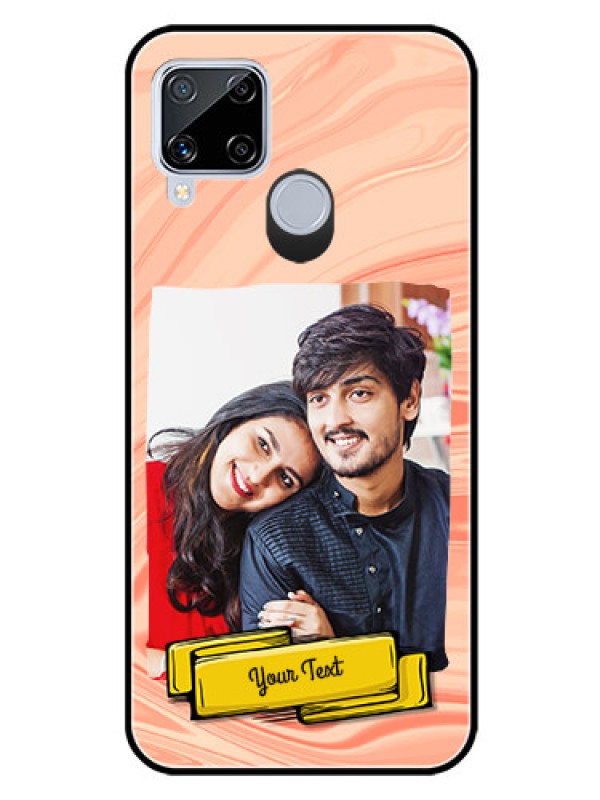 Custom Realme C15 Personalized Glass Phone Case  - Marble Texture Design