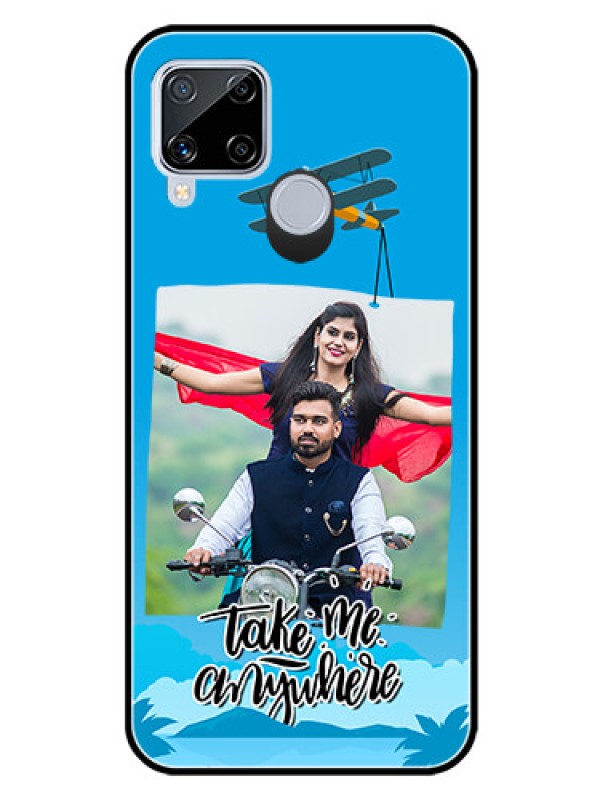 Custom Realme C15 Custom Glass Mobile Case  - Traveller Design 
