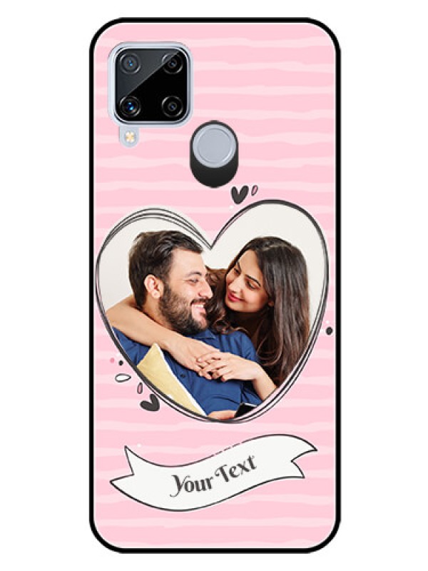 Custom Realme C15 Custom Glass Phone Case  - Vintage Heart Design
