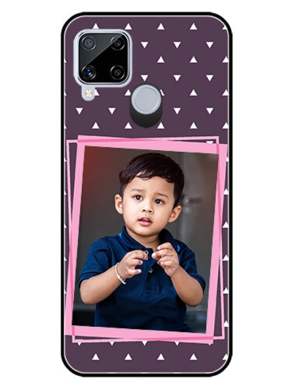 Custom Realme C15 Custom Glass Mobile Case  - Triangle Pattern Dotted Design