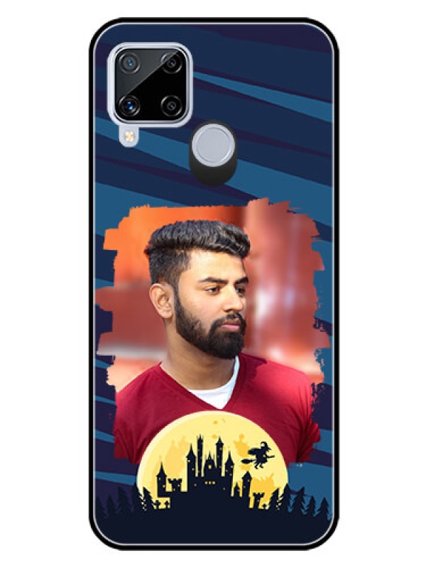 Custom Realme C15 Photo Printing on Glass Case  - Halloween Witch Design 
