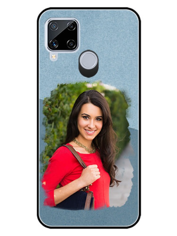 Custom Realme C15 Custom Glass Mobile Case  - Grunge Line Art Design