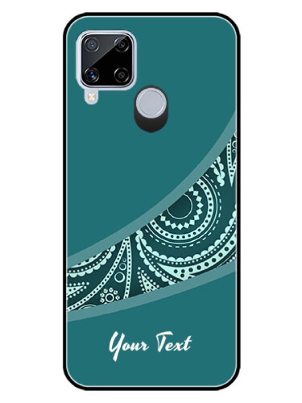Custom Realme C15 Photo Printing on Glass Case - semi visible floral Design