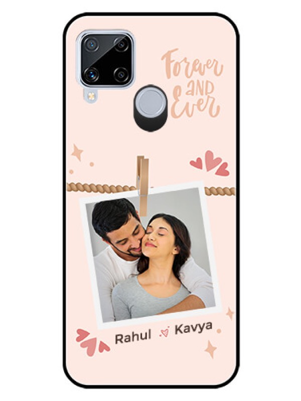 Custom Realme C15 Custom Glass Phone Case - Forever and ever love Design