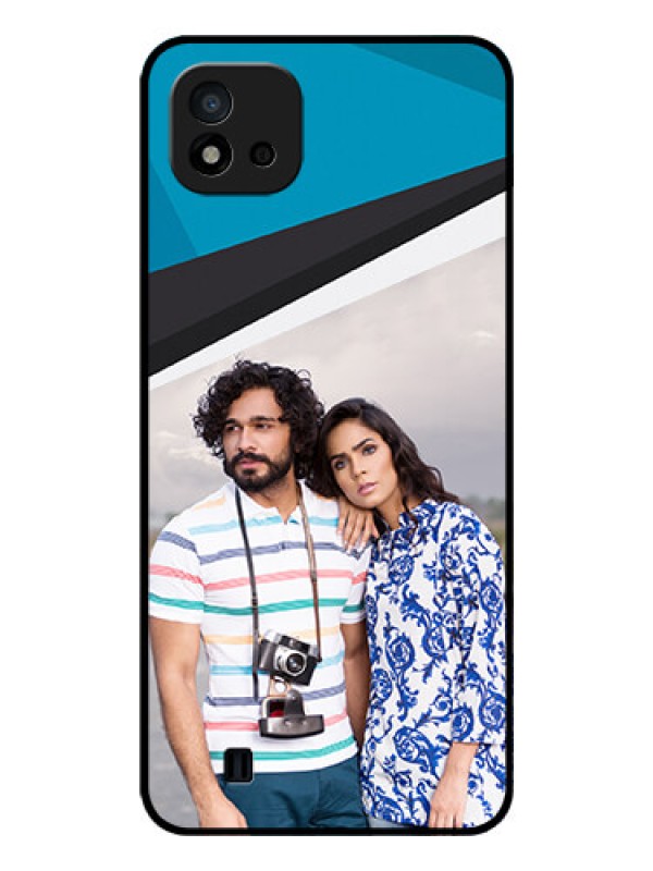 Custom Realme C20 Photo Printing on Glass Case - Simple Pattern Photo Upload Design
